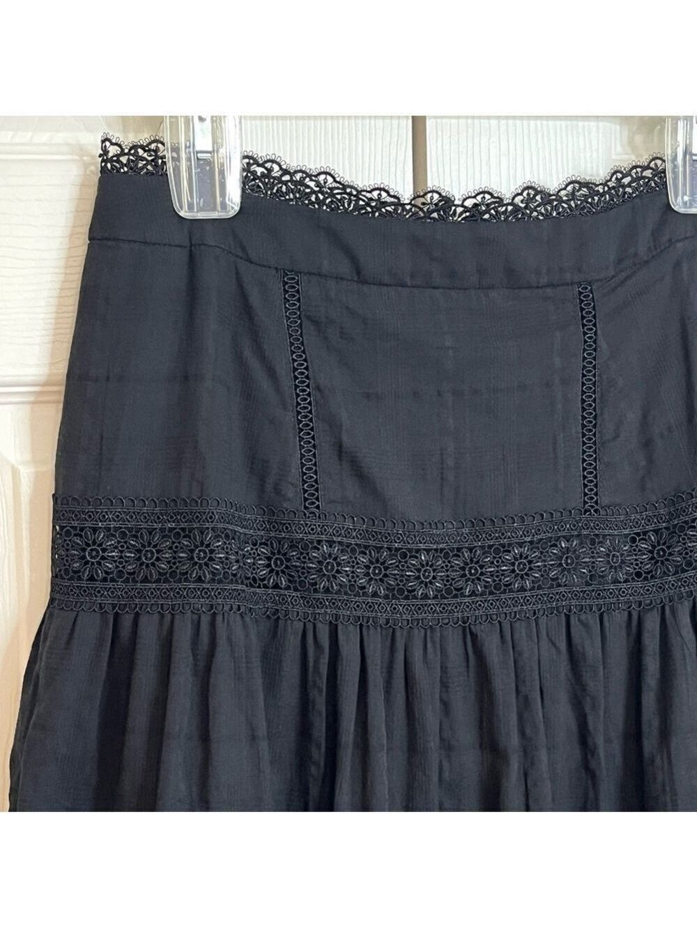 Free People Endless Rose Black Lace Mini Skirt Medium - Picture 5 of 11